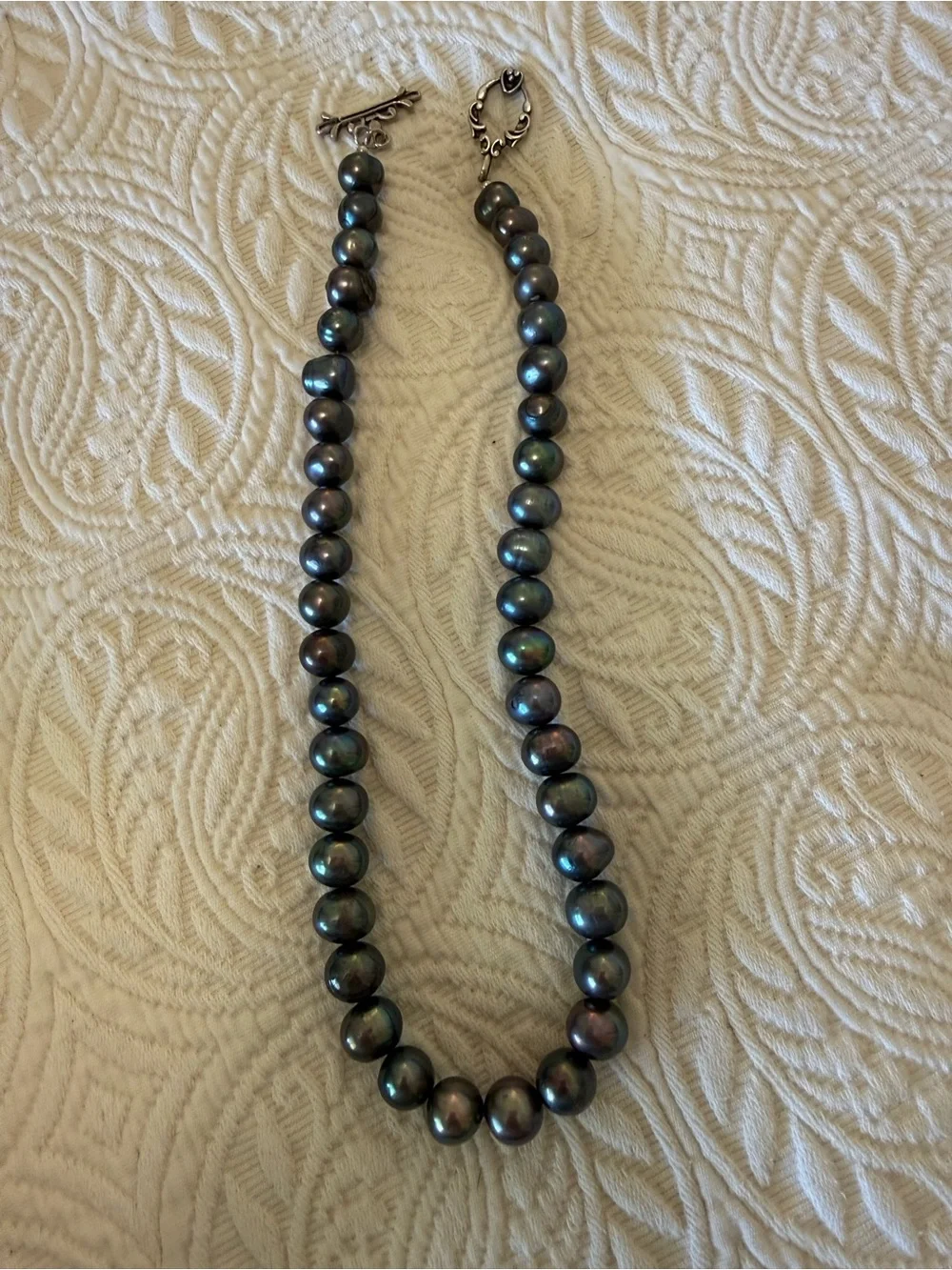 Chunky Gray Pearl Strand Necklace